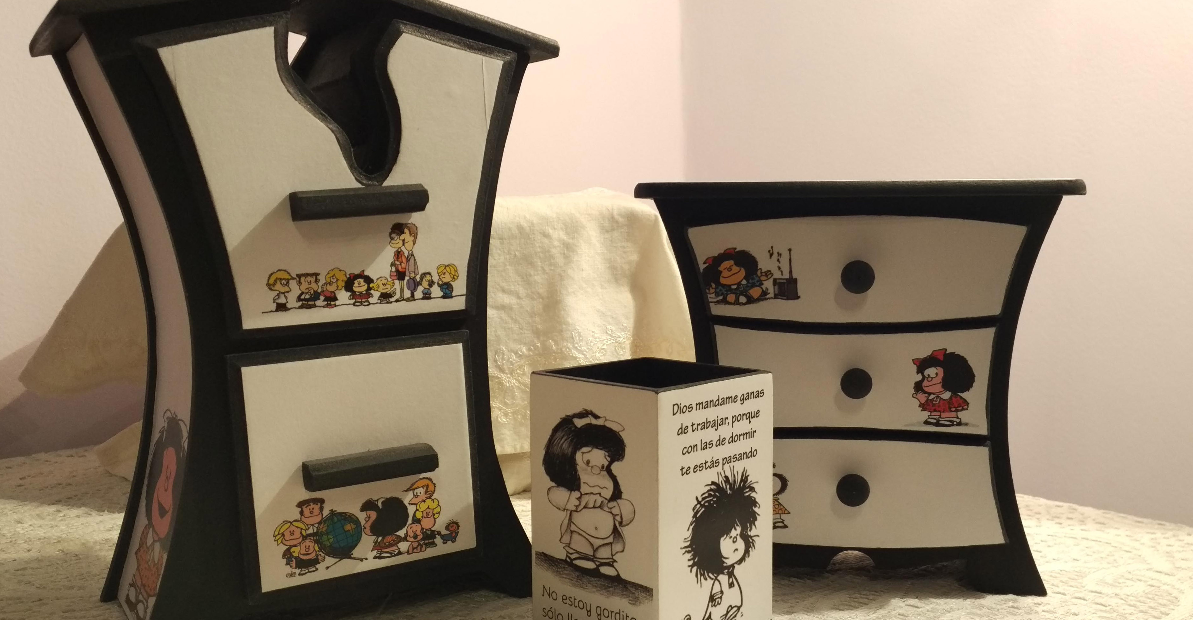 Combo Mafalda Cajas con motivo de Mafalda